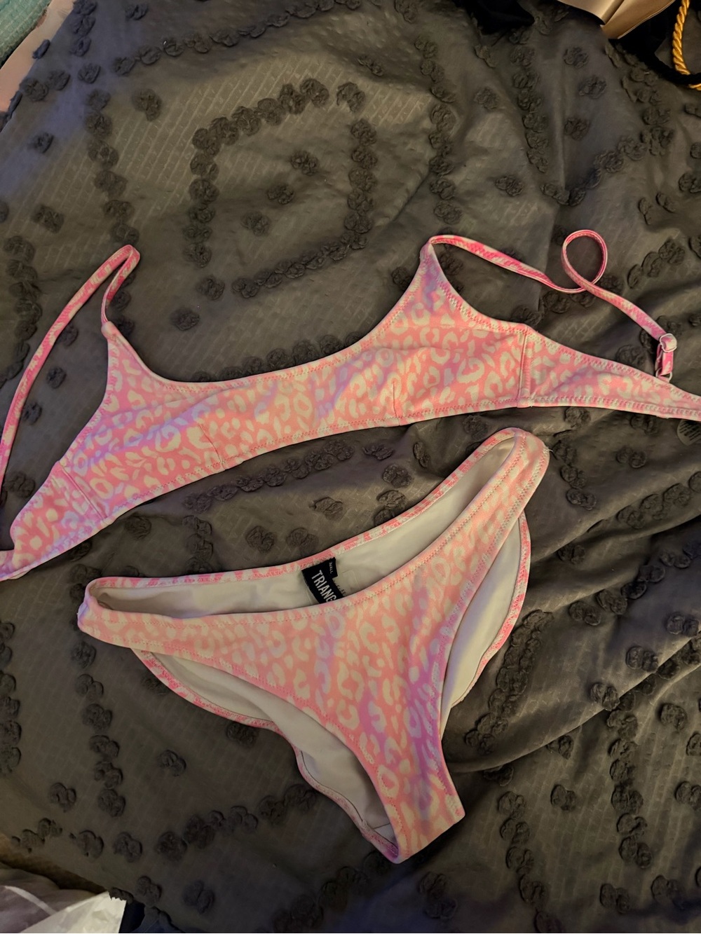 TRIANGL Pink Leopard Print Bikini Set